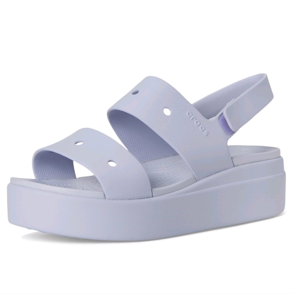CROCS Purple Sandals with Platform Sole
